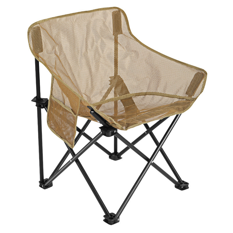 Outdoor Camping High Chair - Oddychające, siatkowe krzesło kempingowe z wysokim