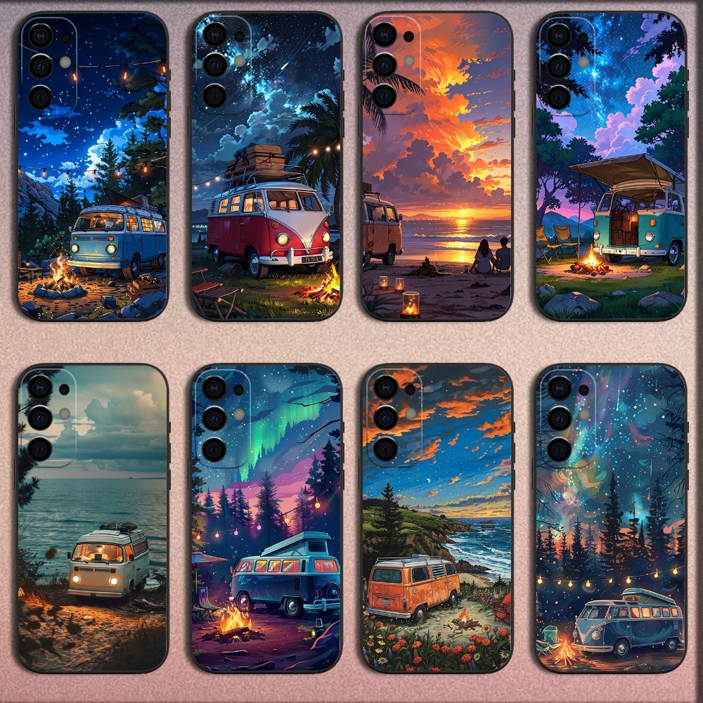 Outdoor Camping Anime - Etui na telefon Combi Van Car