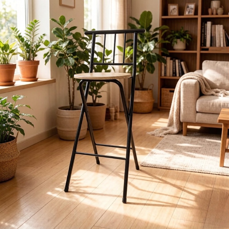Outdoor Camping High Chair - Składany stołek z oparciem do użytku