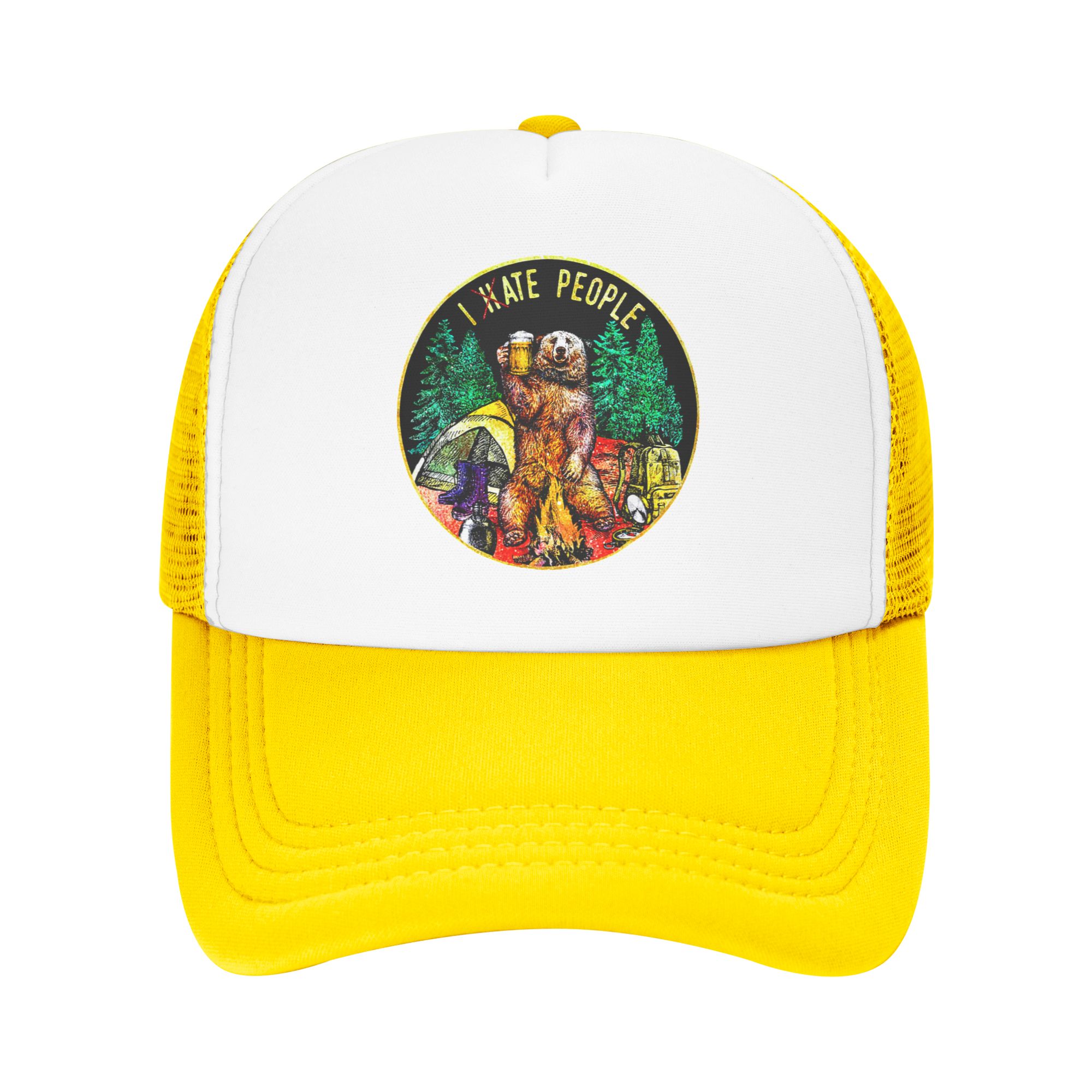 Outdoor Camping Hat - Nienawidzę Ludzi Czapka z Daszkiem Niedźwiedź