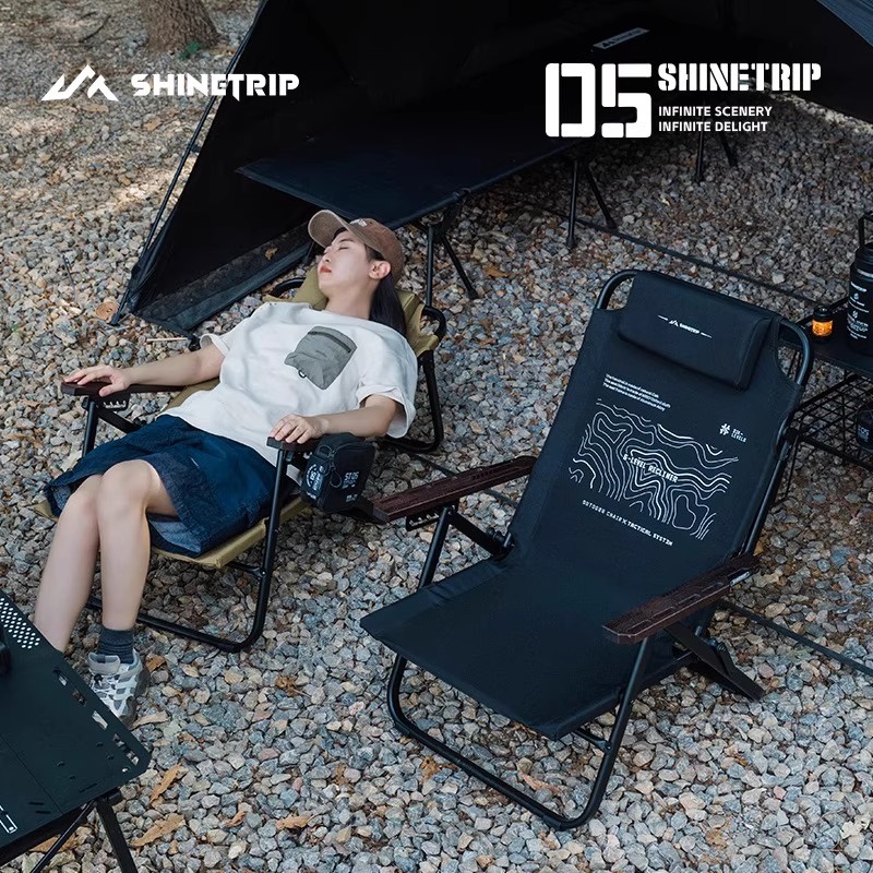 Outdoor Camping High Chair - Krzesło składane ShineTrip Outdoor, przenośne krzesło