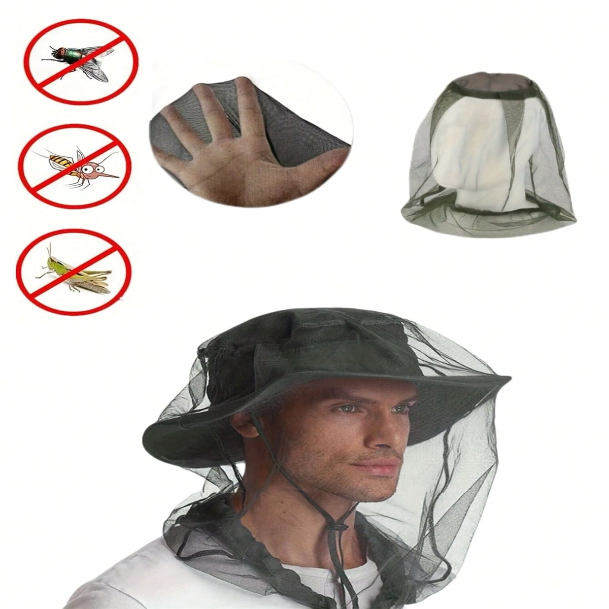 Outdoor Camping Hat - 2 szt. Czapka z siatką na