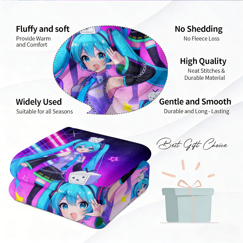 Koc flanelowy Hatsune Miku, na – Outdoor Camping Anime recenzja i cena