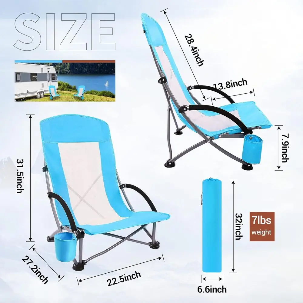 Przenośne, niebieskie krzesła  – Outdoor Camping High Chair recenzja i cena