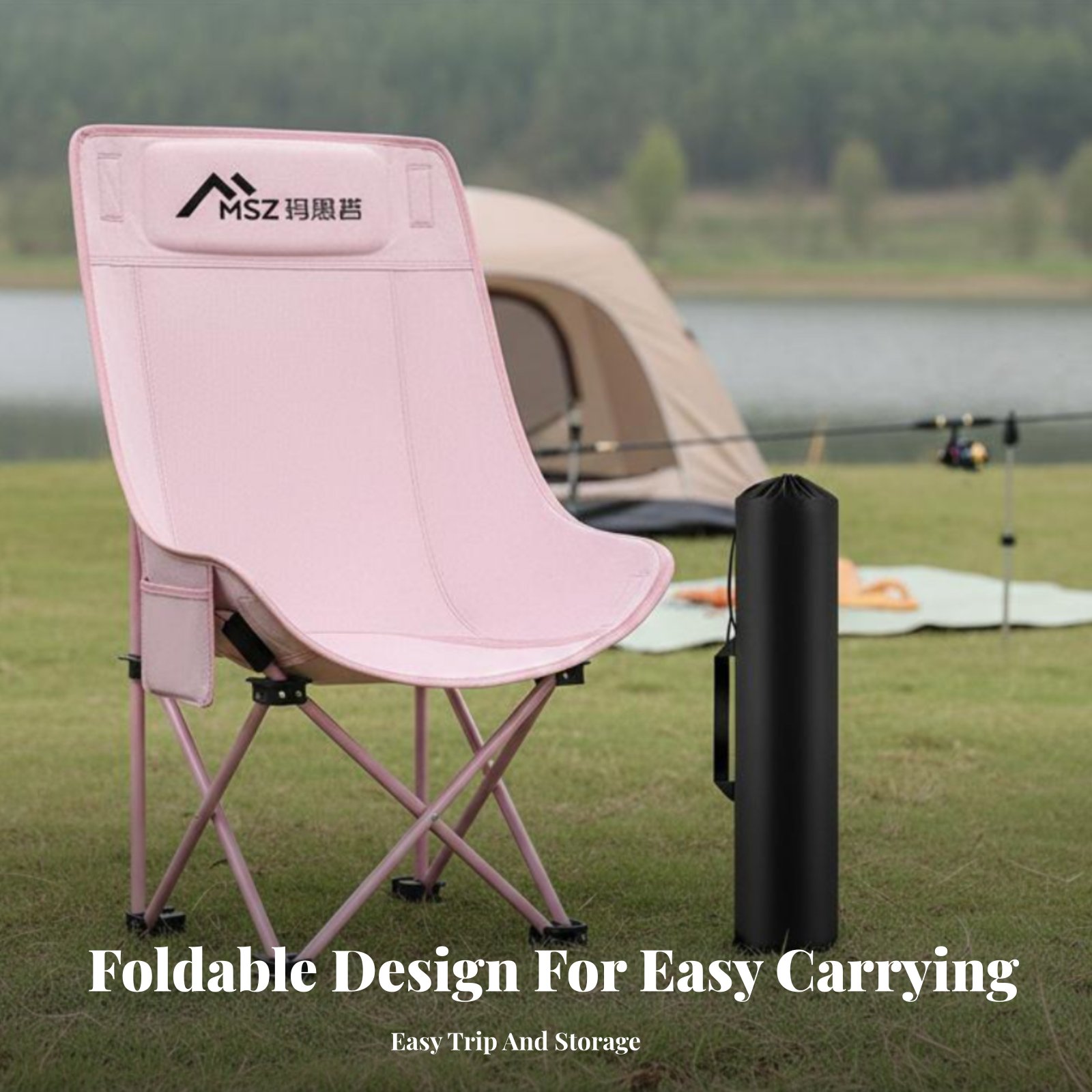 Składane krzesło z siatkowym o – Outdoor Camping High Chair recenzja i cena