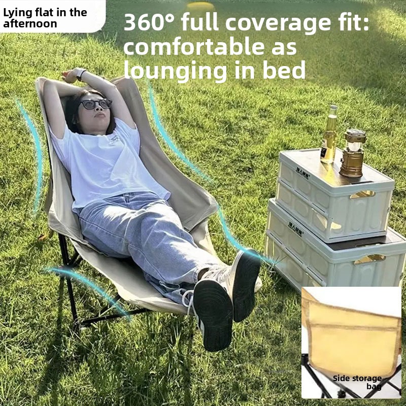 Składane krzesło księżycowe na – Outdoor Camping High Chair recenzja i cena